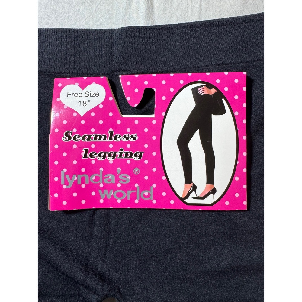 Seamless Lace Trim Leggings 4 Pack Black Grey Navy Brown Free Size - Picture 4 of 7
